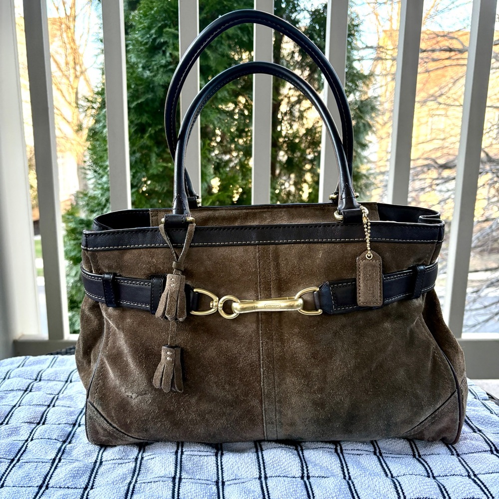 COACH Hampton Vintage Suede bag E060-8A79